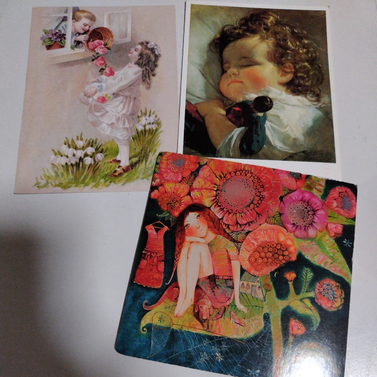 外国製使用済みポストカード 3枚セット 外国使用済み切手付の画像1