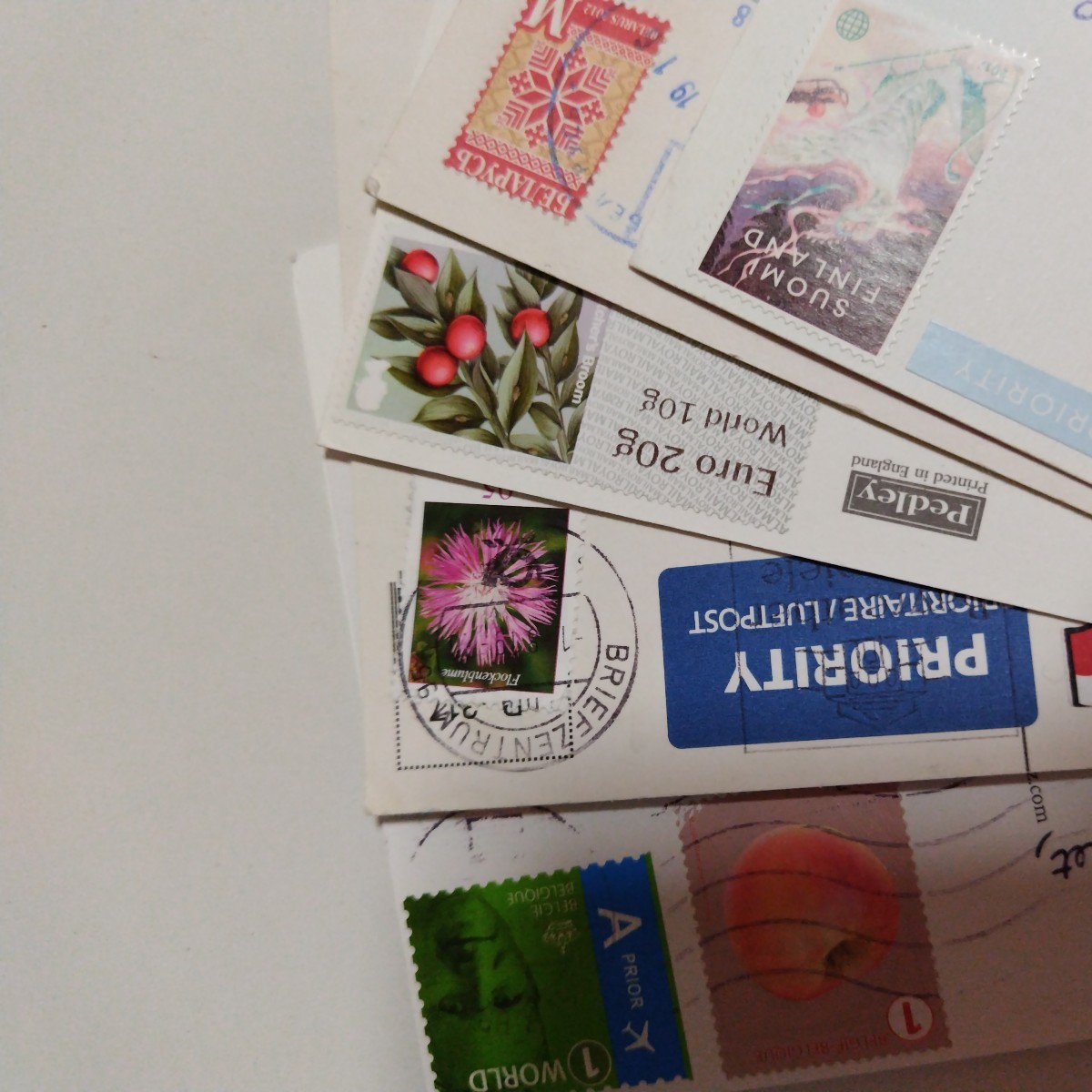 外国製使用済みポストカード 5枚セット★使用済み外国切手 欧州 ヨーロッパの画像2