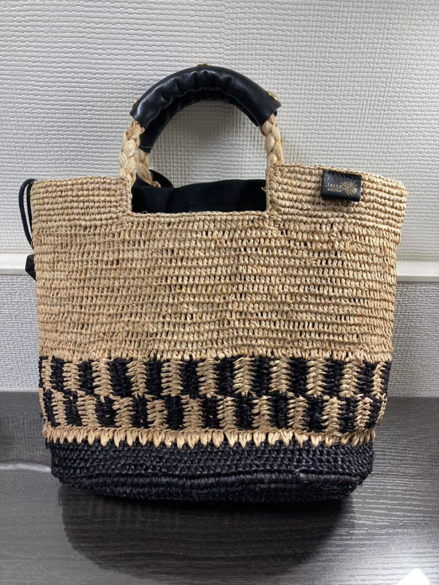 ◆イビザ IBIZA ハンドバッグ 籠バッグ 未使用保管品◆_画像1