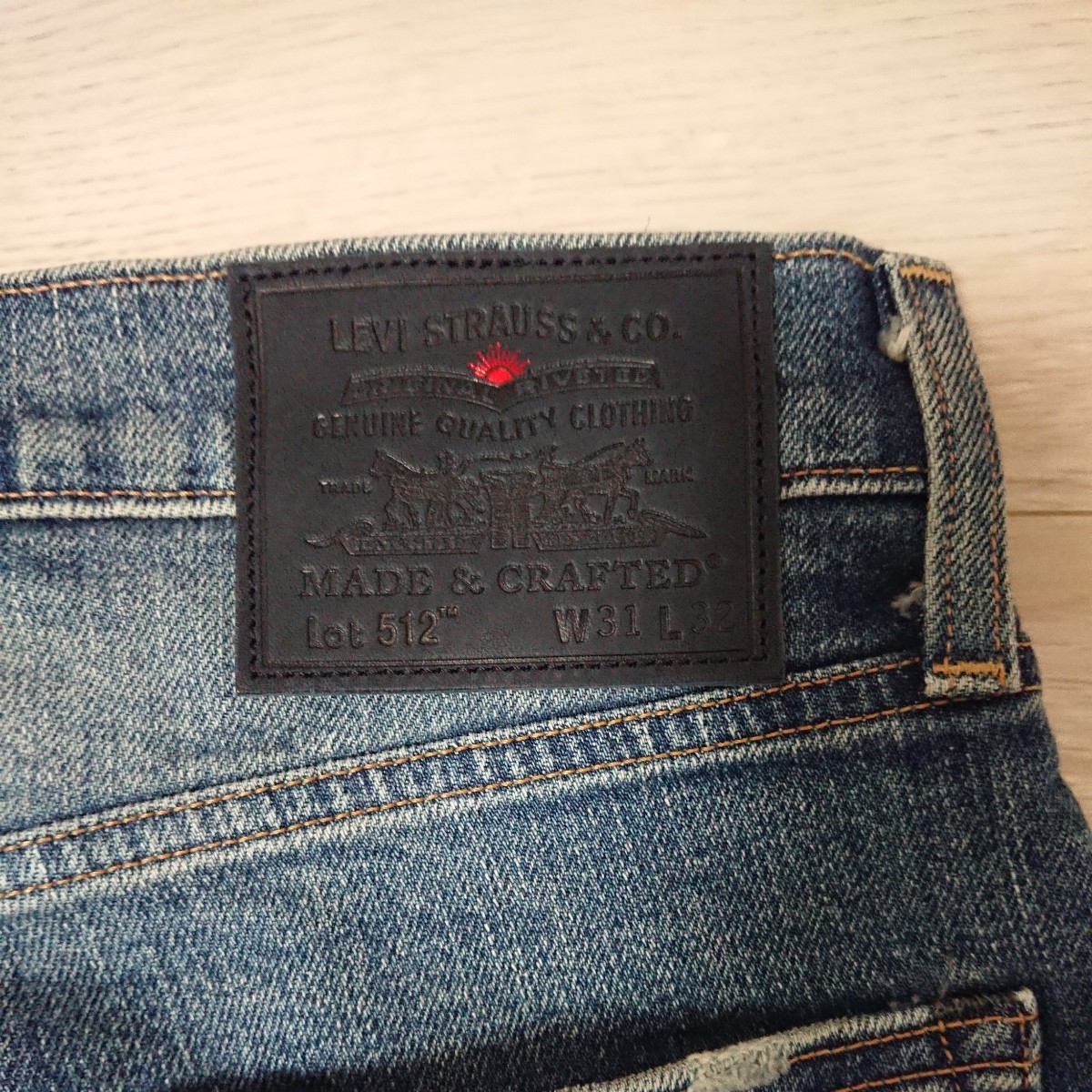 リーバイス 512 Levi's Made&Crafted メイドアンドクラフテッド 31×32(ウエスト80股下78 )リペア加工 セルビッチ ストレッチ素材 日本製 _画像9