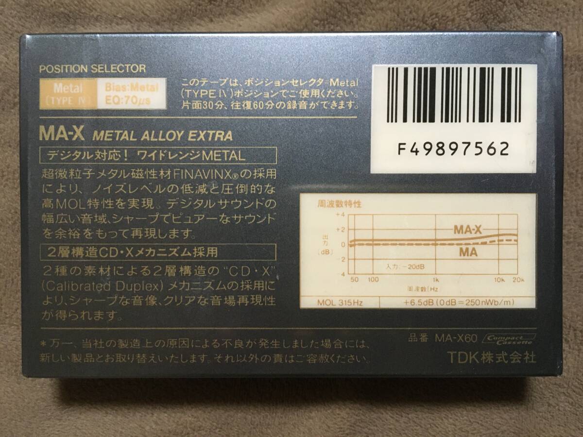 TDK カセットテープ MA-X 60 品番 MA-X60・メタルポジションTYPE TDK カセットテープ MA-X 60 品番 MA-X60・メタルポジションTYPE