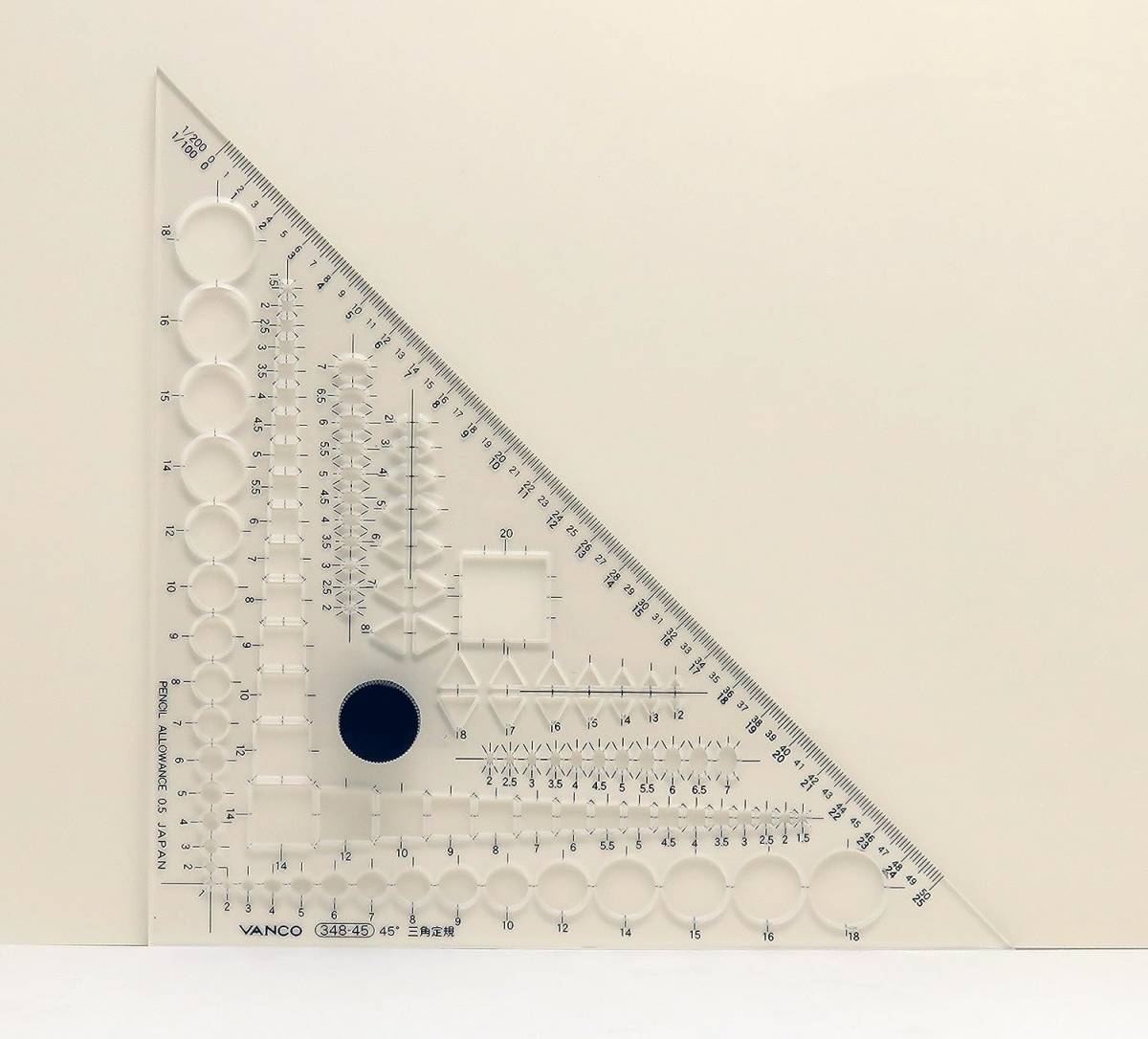  縦212×横212×厚さ3mm バンコ 三角定規45°テンプレートプラス_画像3