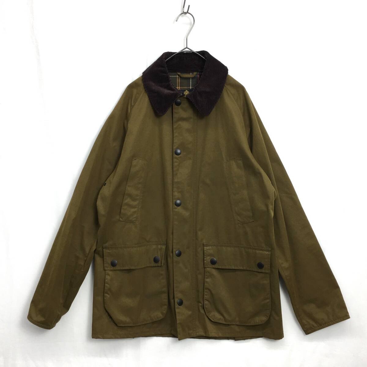 KZ7709★Barbour : BEDALE SL PEACHED ノンワックスビデイルジャケット★38★オリーブ系 定価￥41800- バブアー_画像1