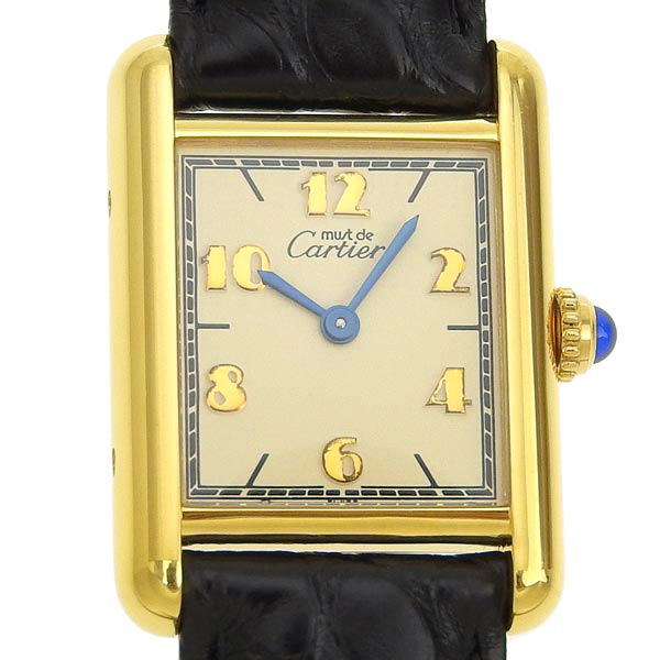【中古】Cartier カルティエ マストヴェルメイユ レディース クォーツ レザー gg【時計】