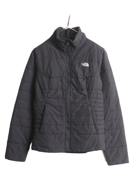 US企画 ノースフェイス 中綿 キルティング ナイロン ジャケット レディース S / 古着 The North Face ジャンパー フルジップ アウトドア 黒