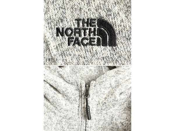 US企画 ノースフェイス フリース パーカー ジャケット レディース M / The North face ジャンパー フルジップ セーター ハイネック グレー_画像4