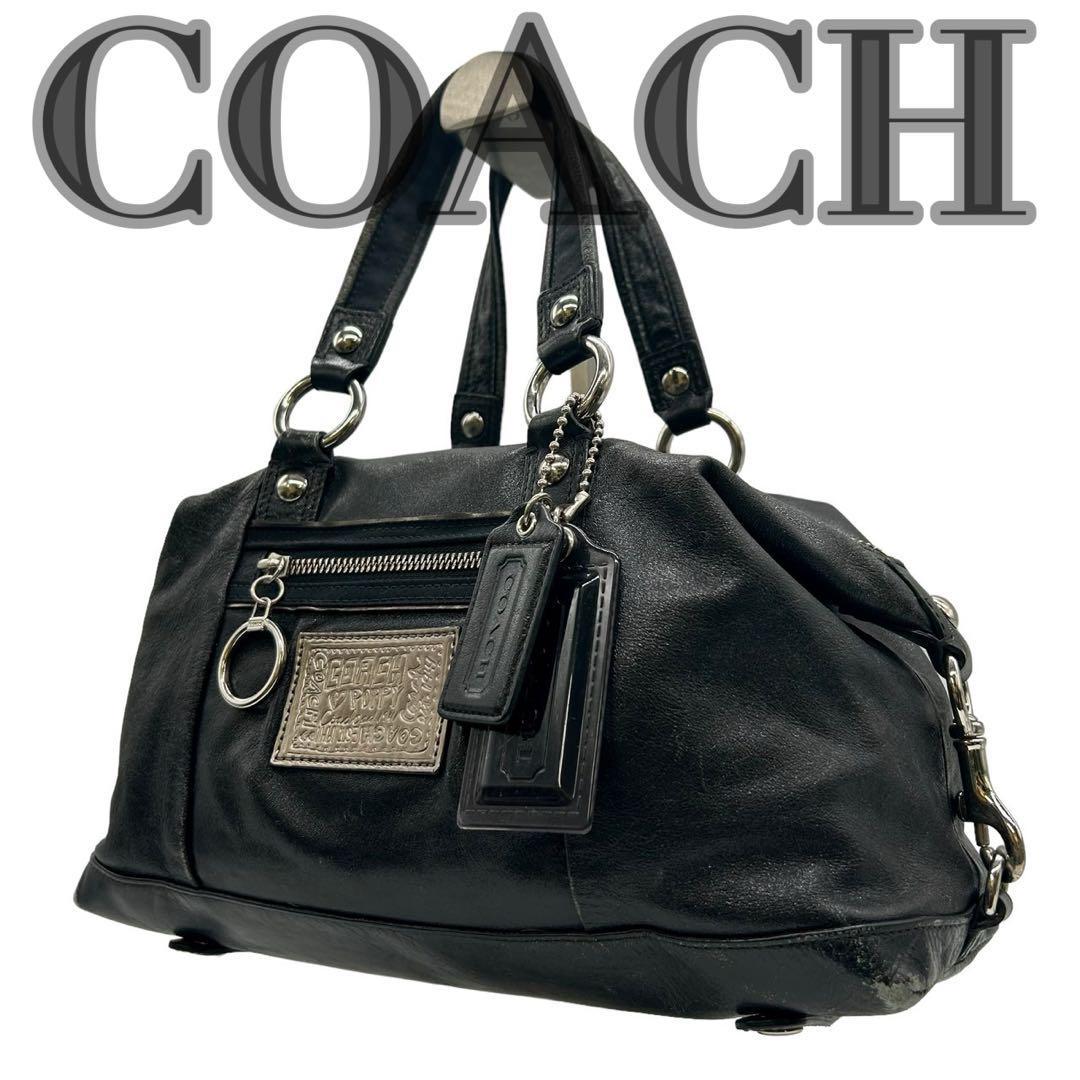 コーチ 2way ハンドバッグ ポピー ミニボストン レザー 黒 15914 COACH コーチ 15914 ハンドバッグ トートバッグ ポピー レザー