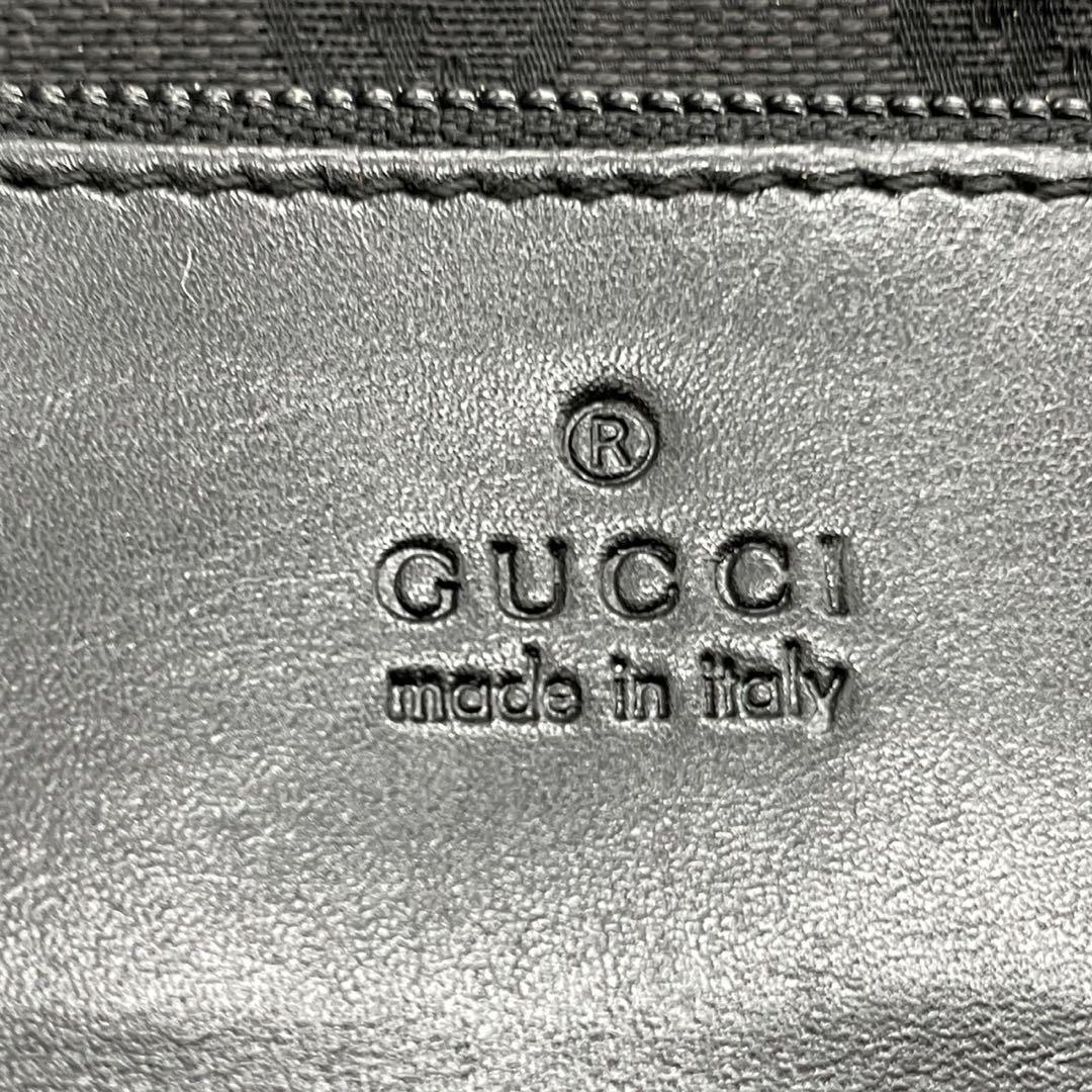 GUCCI グッチ　トートバッグ　GGキャンバス　黒　ブラック　肩掛け　大容量_画像10