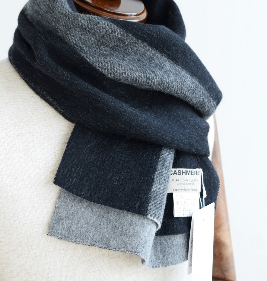 新品 BEAUTY&YOUTH UNITED ARROWS カシミア100% CASHMERE リバーシブル マフラー