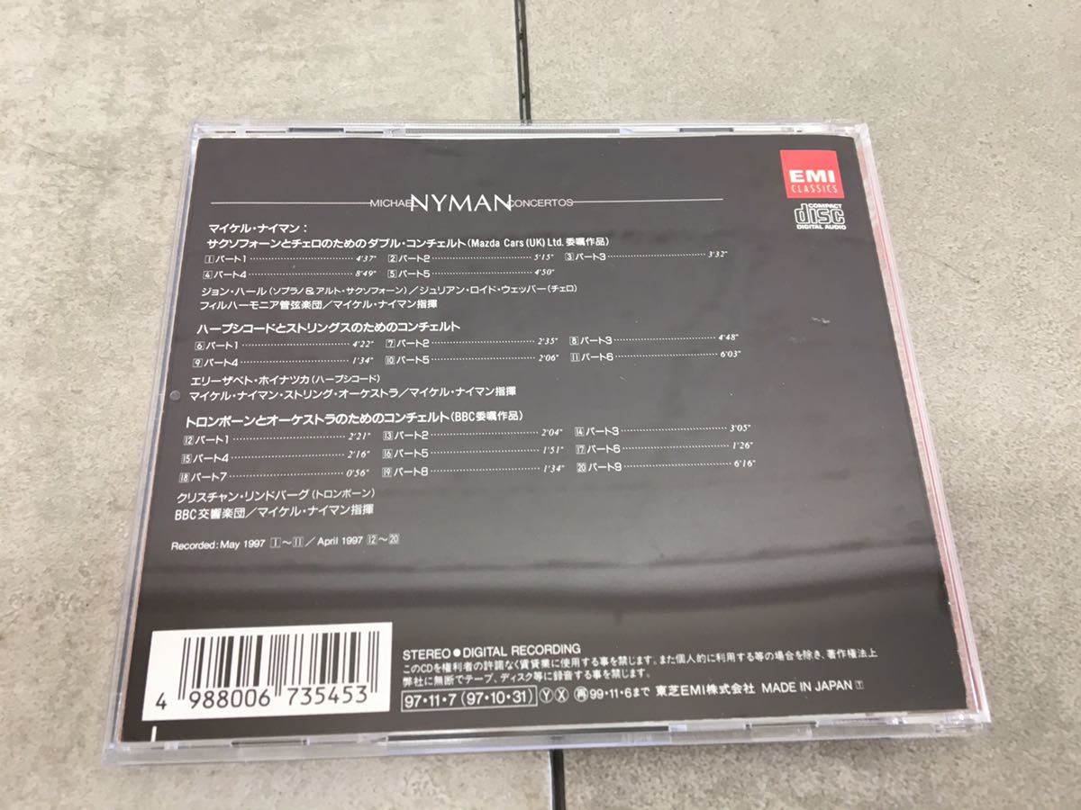 i0219-09★CD/MICHAEL NYMAN/マイケル・ナイマン/コンチェルト/スーツと写真/他3点/盤面状態良好_画像6