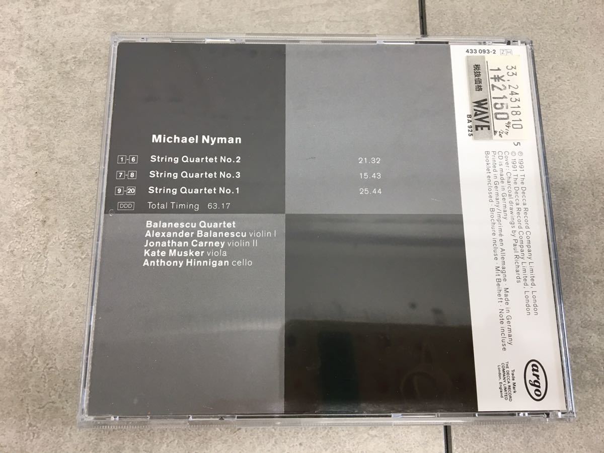 i0219-09★CD/MICHAEL NYMAN/マイケル・ナイマン/コンチェルト/スーツと写真/他3点/盤面状態良好_画像3