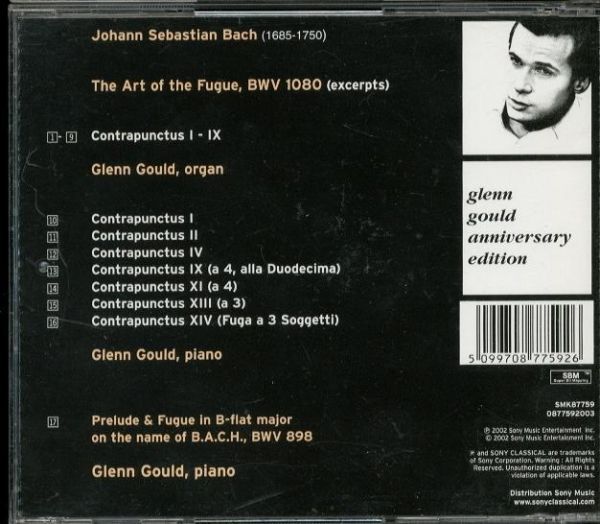 【SONY】 バッハ：音楽の捧げもの　グレン・グールド（ピアノ）　　　-A381-　CD_画像2