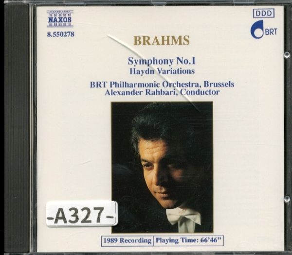 【Naxos】 ブラームス: 交響曲第1番、ハイドン変奏曲　 アレクサンダー・ラバリ、BRT交響楽団　　　-A327-　CD_画像1