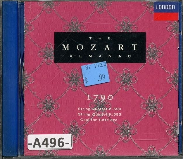 【LONDON】モーツァルト：弦楽四重奏曲 第23番 「プロシャ王第3」 K.590、弦楽五重奏曲K.593ほか　-A496-　CD_画像1