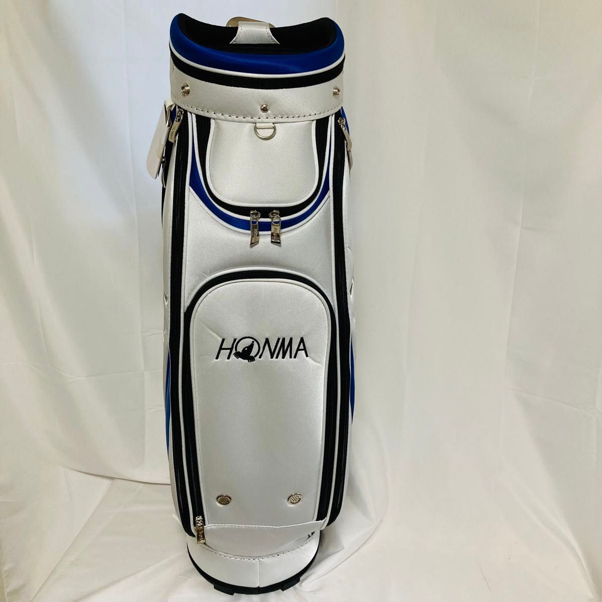 【新品】HONMA キャディバッグ 9型　ホワイト ブルー　白　青　本間ゴルフ　ホンマ ゴルフバック　キャディーバッグ