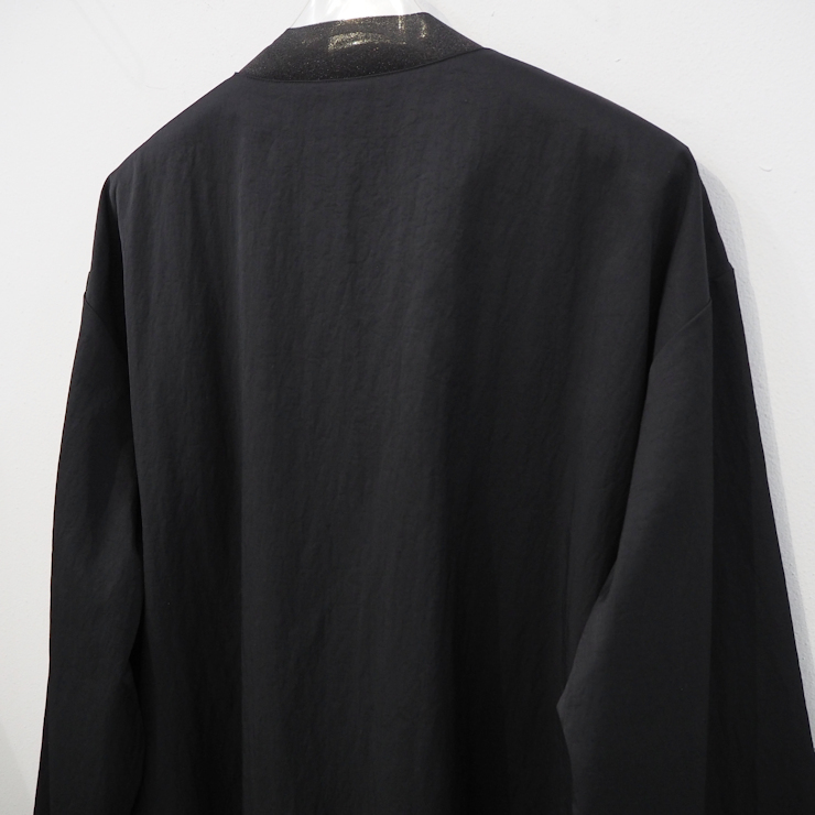 新品 定価46200円 インターナショナルギャラリー ビームス 春夏 ノーカラー ジャケット 黒ブラック メンズ L XLジャケット ポケット ジップ_画像4