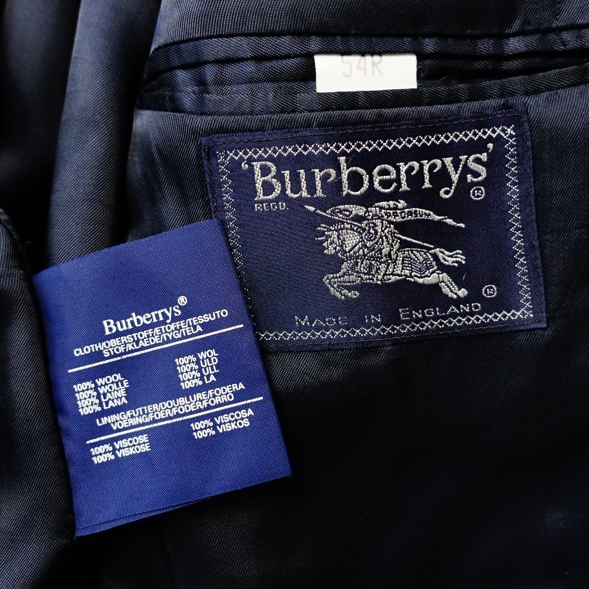 【希少イングランド製】BURBERRY ブレザー パッチポケット 金ボタン 英国イギリス バーバリー ジャケット 紺ネイビー 貴重な54サイズ XXL _画像9