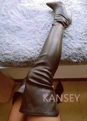  leather knee high boots leather lady's long po Inte dotu