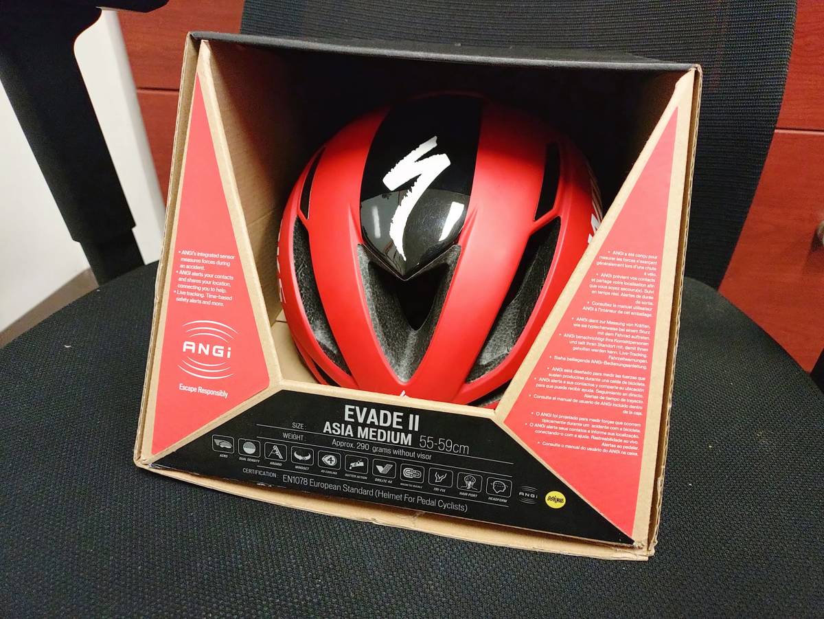 S-WORKS EVADE II HLMT ANGI MIPS CE TEAM RED/BLK ASIA M EVADE2 サイズM 2019年製_画像8