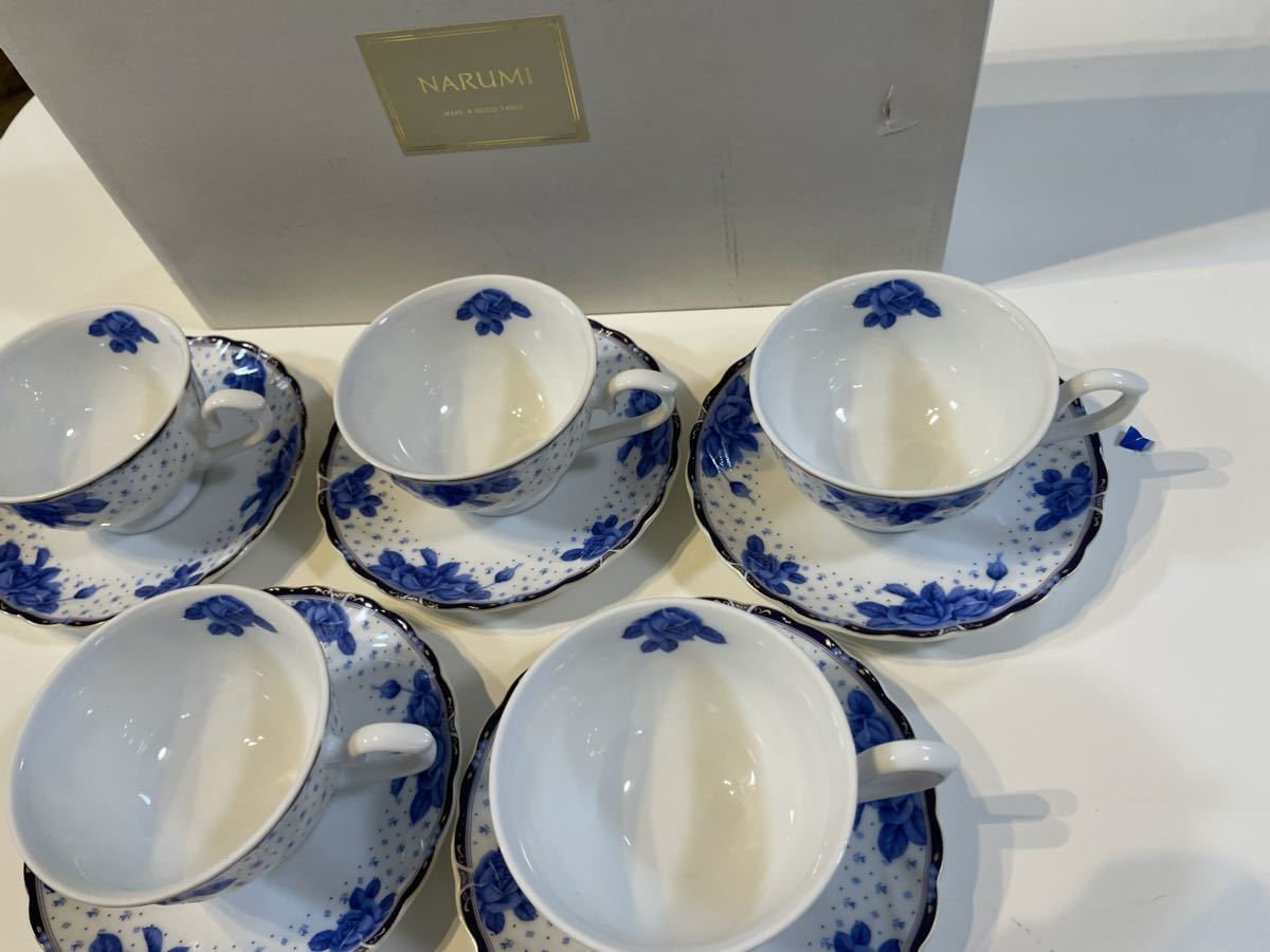 ナルミ NARUMI カップアンドソーサー ５客セット 未使用長期保管品 花柄 FINE CHINA ５客碗皿 40670-32809_画像3