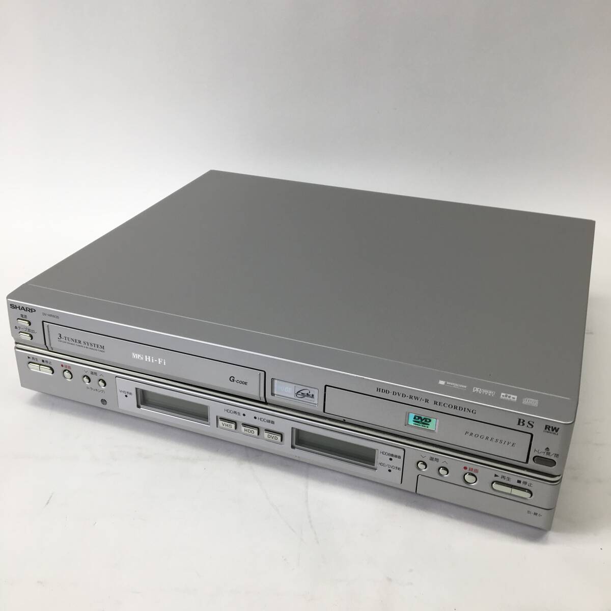 SHARP/シャープ HDD/DVD/ビデオ一体型レコーダー DV-HRW35 2004年製 リモコン欠品 動作品 ジャンク品 24b菊HG_画像1