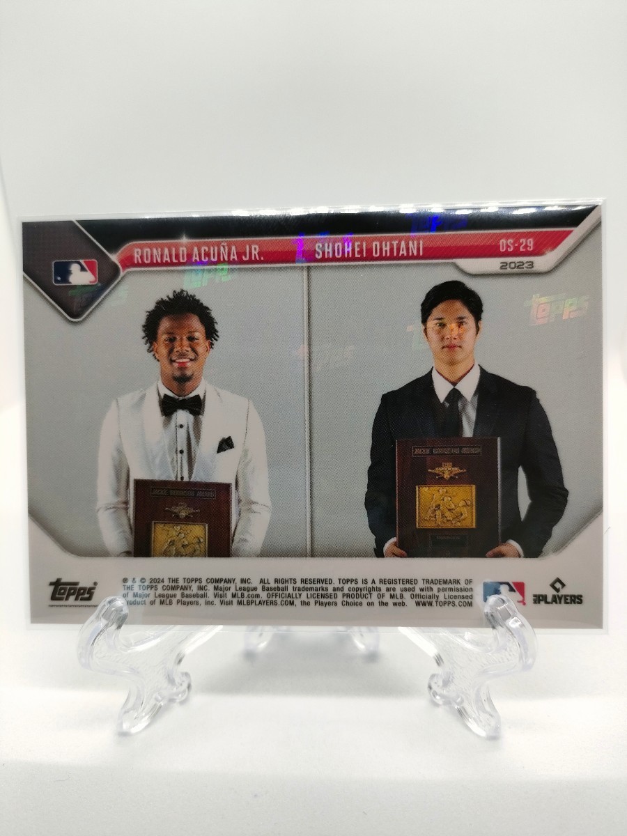 【新品同様×2枚】Topps Now 大谷翔平／アクーニャJr. 2023年MVP表彰式の画像3