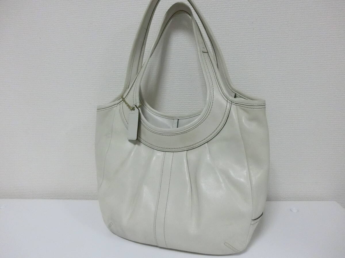 ★COACH★コーチ #14231 ワンショルダーハンドバッグ ホワイト 中古_画像1