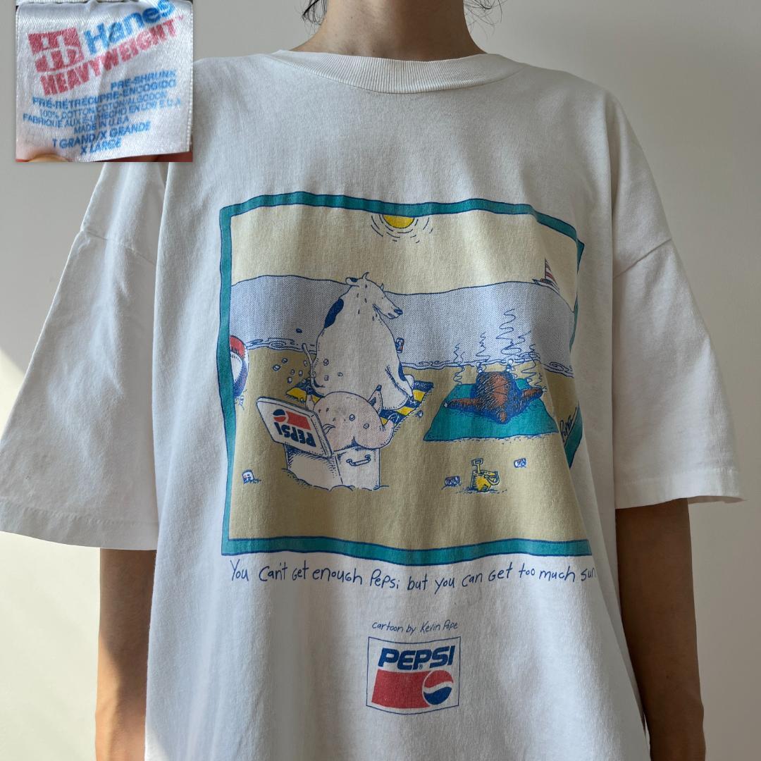 GF286 Tシャツ ペプシ コーラ プロモ 企業T 90s イラスト 動物