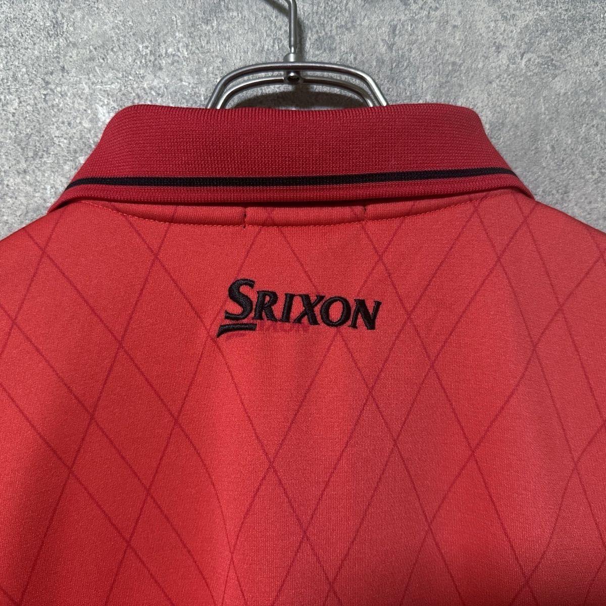 SRIXON スリクソン ロゴ ポロシャツ 長袖 ゴルフウェア メンズ L 柄 長袖 シャツ 襟付き ゴルフ ウェア スポーツ