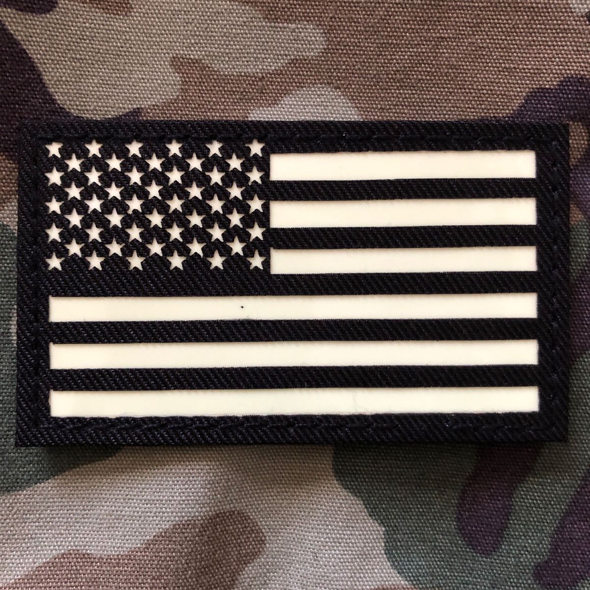 USA FLAG アメリカ 星条旗 国旗 蓄光 ミリタリー パッチ ワッペン 米軍 サバゲー リメイク