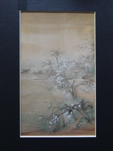  river edge sphere chapter,[.. spring . map ], rare frame for book of paintings in print .., condition excellent, new goods frame attaching, interior, spring, Sakura 