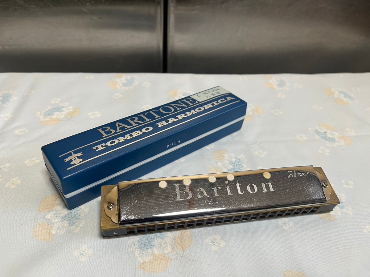 0 (H) Tombo dragonfly . sound harmonica BARITONE C style is length style 21 hole No.1821 C MAJOR case attaching secondhand goods ④