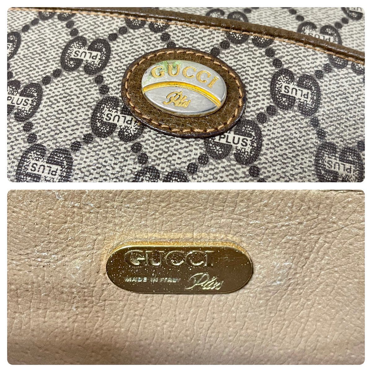 1円スタート☆【GUCCI】オールドグッチ セカンドバッグ GGプラス キャンバス ヴィンテージ 質屋 ユニオン 中古C品_画像9