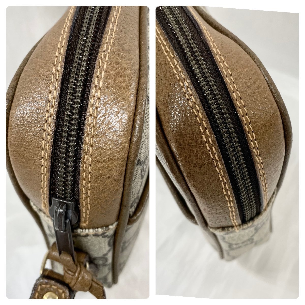 1円スタート☆【GUCCI】オールドグッチ セカンドバッグ GGプラス キャンバス ヴィンテージ 質屋 ユニオン 中古C品_画像8