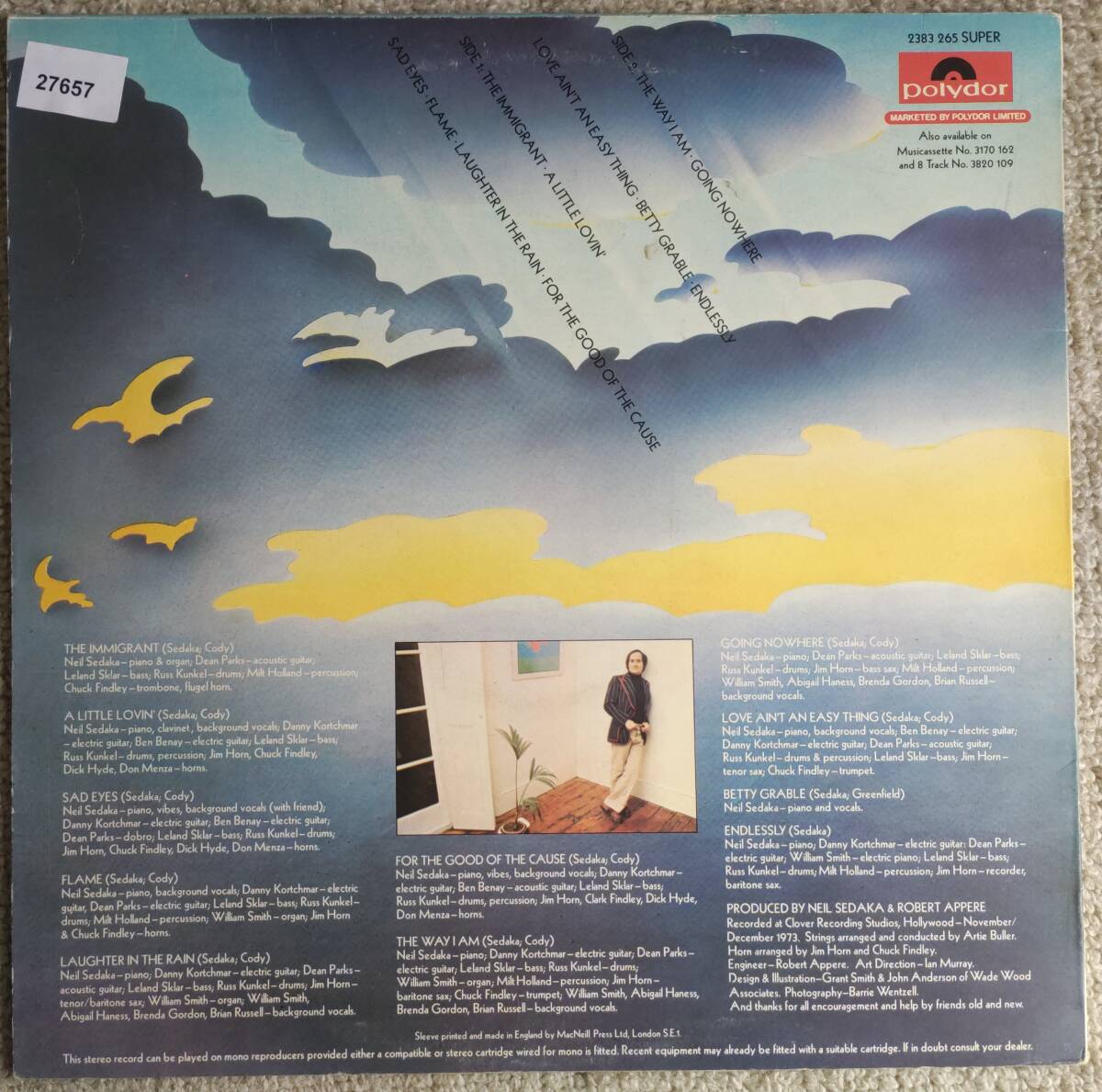 Neil Sedaka『Laughter In The Rain』LP Soft Rock ソフトロックの画像2