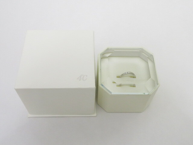 4℃ ヨンドシー 1P ダイヤモンド リング 指輪 PT950 プラチナ 約8号 約3.4g_画像9