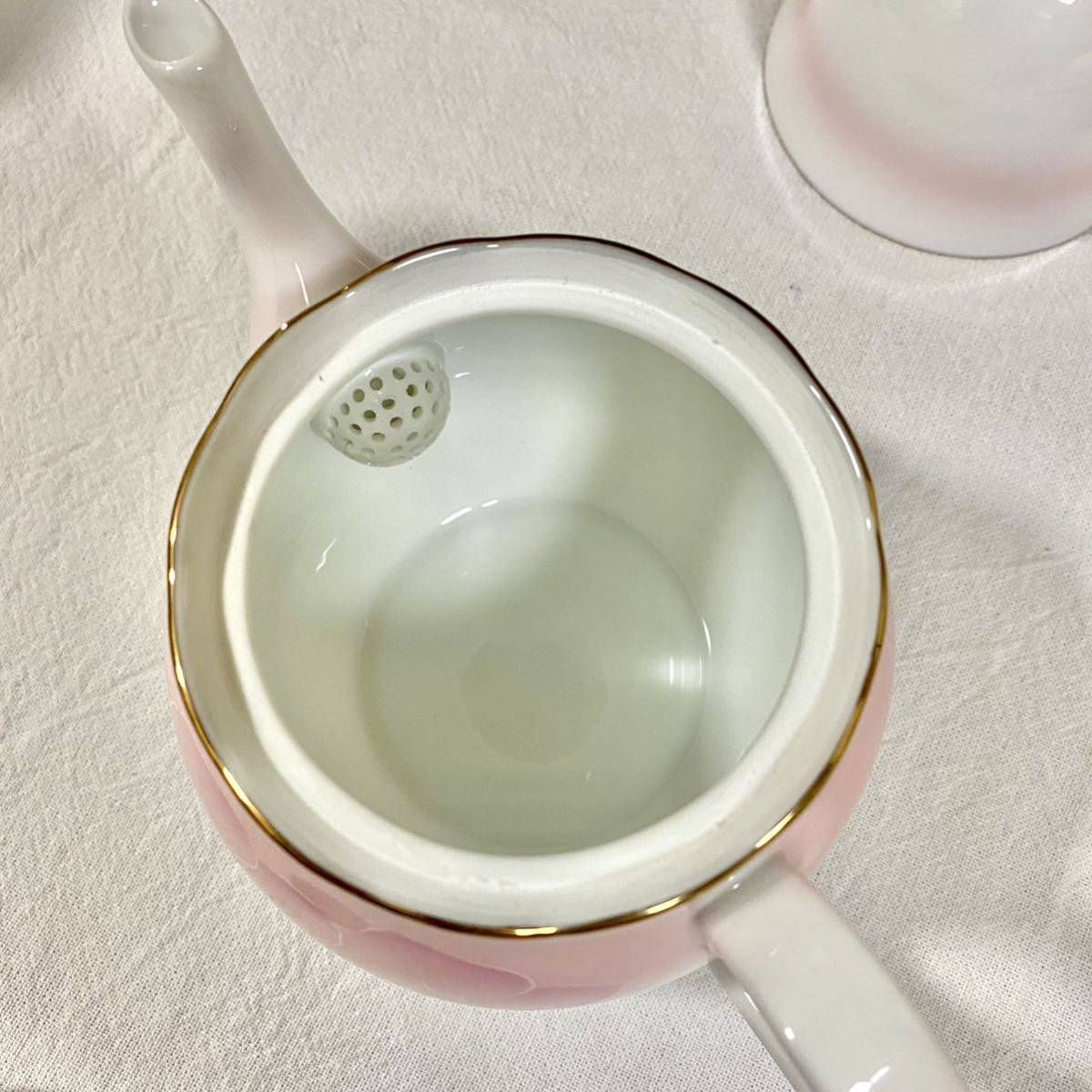 瑞陶 ZUITO 器麗 KIREI 花びら湯呑み 5個 急須ポット 茶器セット 昭和 レトロ_画像7