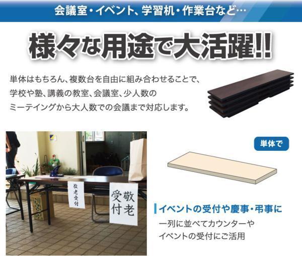 [訳あり：傷・汚れあり]会議テーブル［高脚　ホワイト］折り畳み式　長机　折りたたみ会議デスク 木目　会議机　長机　ミーティングテーブ_画像5