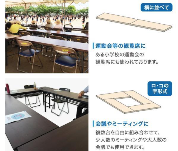 [訳あり：傷・汚れあり]会議テーブル［高脚　ホワイト］折り畳み式　長机　折りたたみ会議デスク 木目　会議机　長机　ミーティングテーブ_画像6