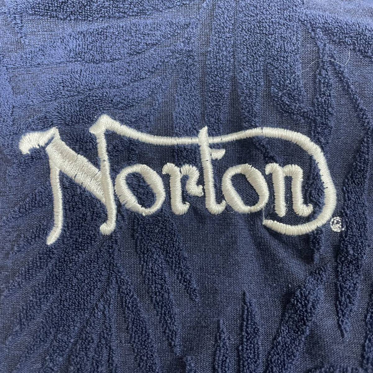 【超希少品・入手困難】Norton ノートン　セットアップ　上下　パーカー　ハーフパンツ　刺繍　パイル　青　ブルー　Mサイズ_画像7