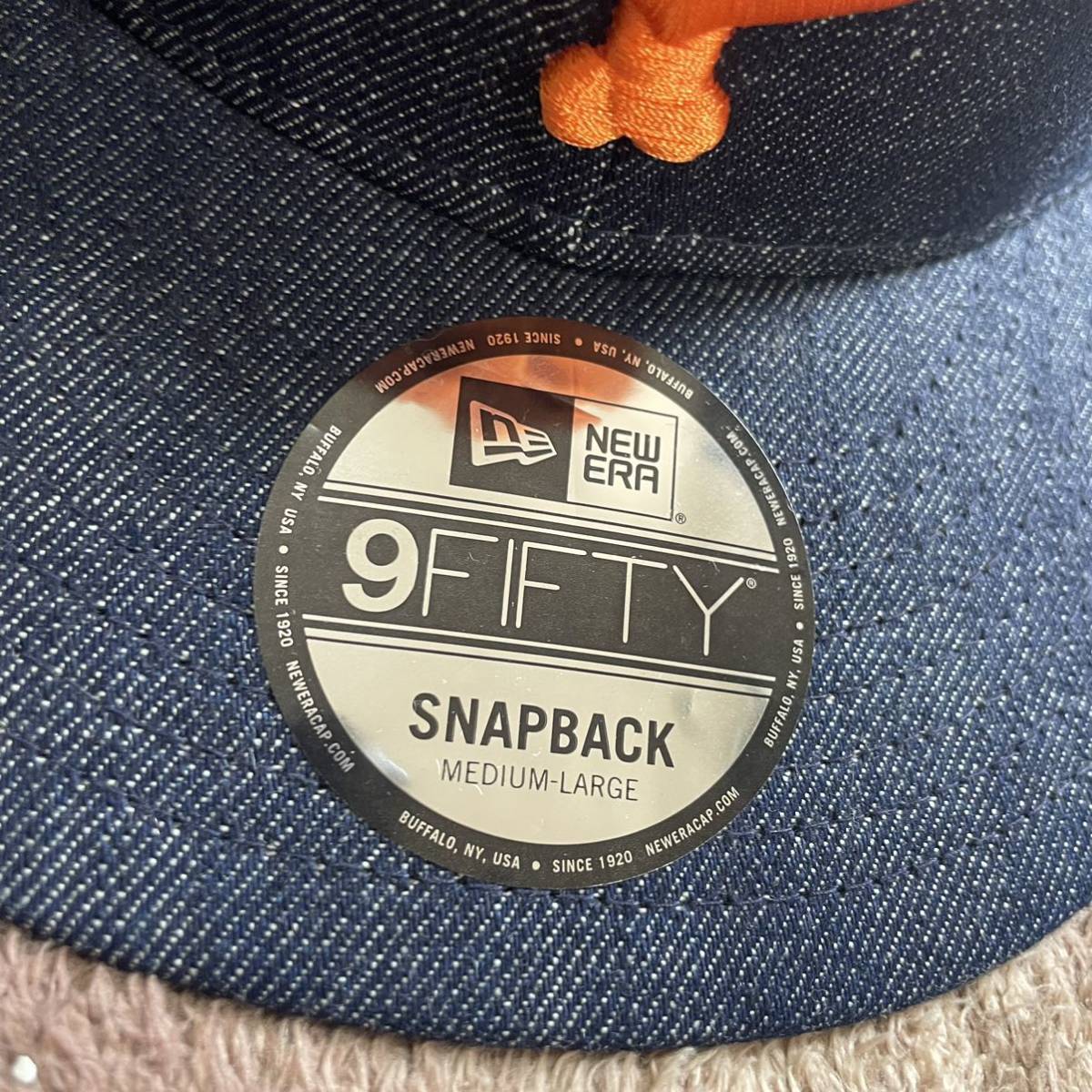 【未使用品】NEW ERA 9fifty 9FIFTY ニューエラ　読売ジャイアンツ　ジャイアンツ　巨人　コラボ　デニム　キャップ　刺繍　帽子　M-L