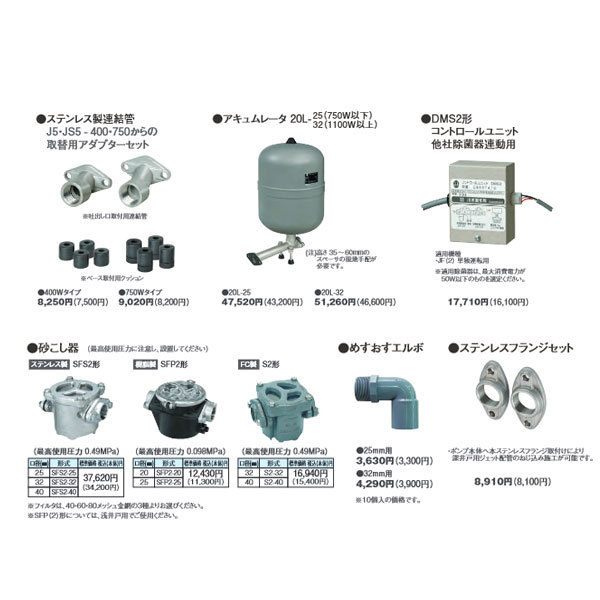 在庫有り 川本ポンプ JF2-250S カワエースジェット 浅深井戸用ポンプ本体_画像8