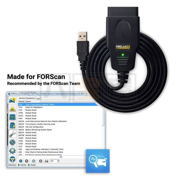 送料185円～ OBDLink EX USB OBD2 MS-CAN 故障診断機 FORScan PC WINDOWS 11 10 8.1 アンドロイド フォード マツダ GM ベンツ SCT-429101_画像1
