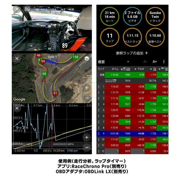 QSTARZ GT レーシングレコーダー BL-1000GT 10Hz GPS ロガー ラップタイマー RaceChrono ZN6 ZC6 ZN8 ZD8 ZC33S ZC32S GTR QTZ-BL-1000GT_画像5