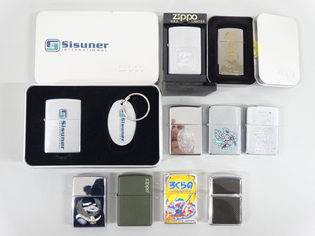 新品 未使用品 10点セット まとめて ZIPPO ジッポ 90’s 00's ハワイ ロサンゼルス警察 イーグル 他 シルバー 銀 カーキ ライター USA_画像1