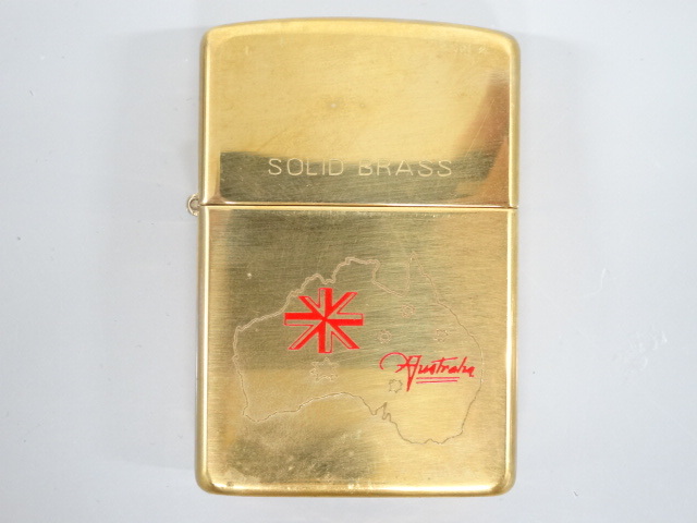 新品 未使用品 1996年製 ZIPPO ジッポ SOLID BRASS ソリッドブラス AUSTRALIA オーストラリア ゴールド 金 オイル ライター USA_画像2