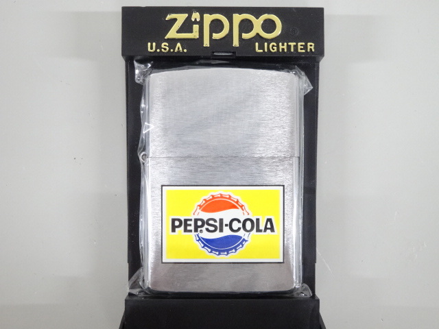 新品 未使用品 2002年製 ZIPPO ジッポ PEPSI COLA 1965 復刻 デザイン ペプシ コーラ シルバー 銀 オイル ライター USA OLD LOGO TYPE _画像1