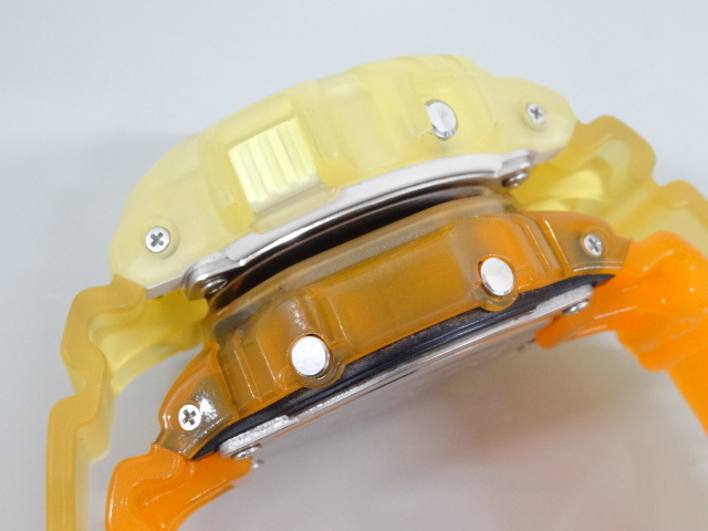 ジャンク 2点セット まとめて CASIO カシオ G-SHOCK グライド DW-8700 タフソーラー GL-230 オレンジ スケルトン メンズ ラバー 腕時計_画像6
