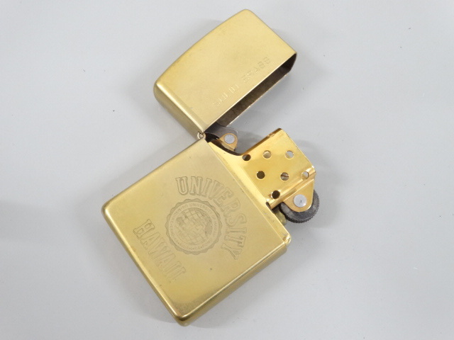 新品 未使用品 ZIPPO ジッポ SOLID BRASS ソリッドブラス 1932 1992 ダブルイヤー UNIVERSITY HAWAII ハワイ ゴールド 金 ライター USA_画像4