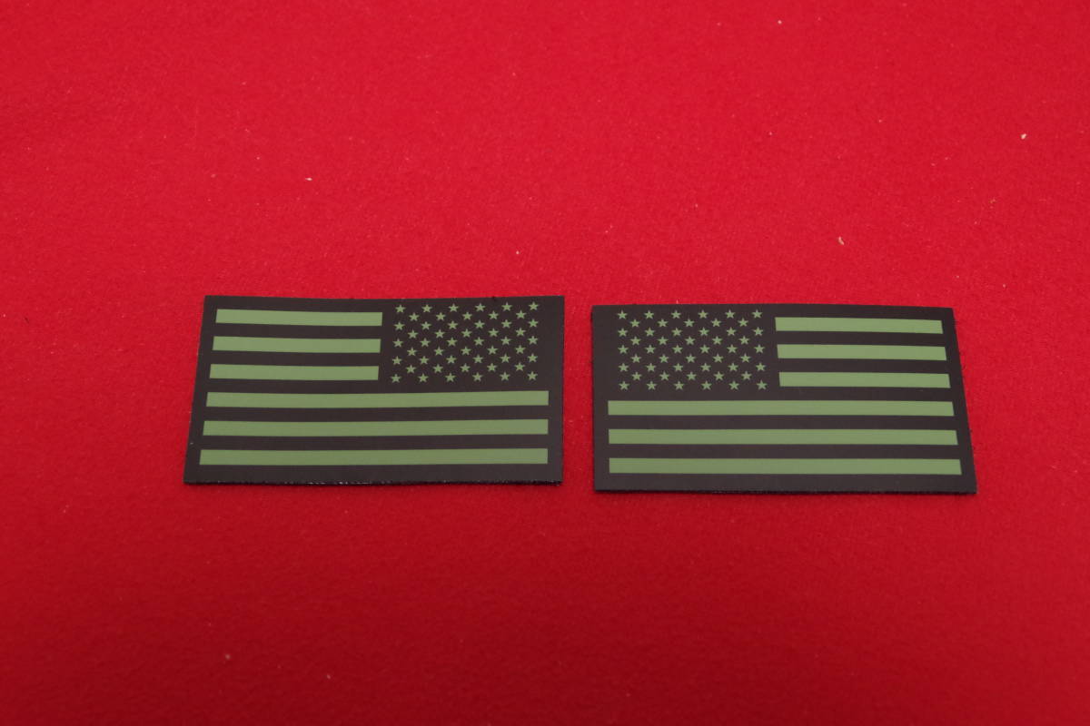  including carriage! new goods! left right set! green ( green × black )![US FLAG IR patch velcro attaching ]